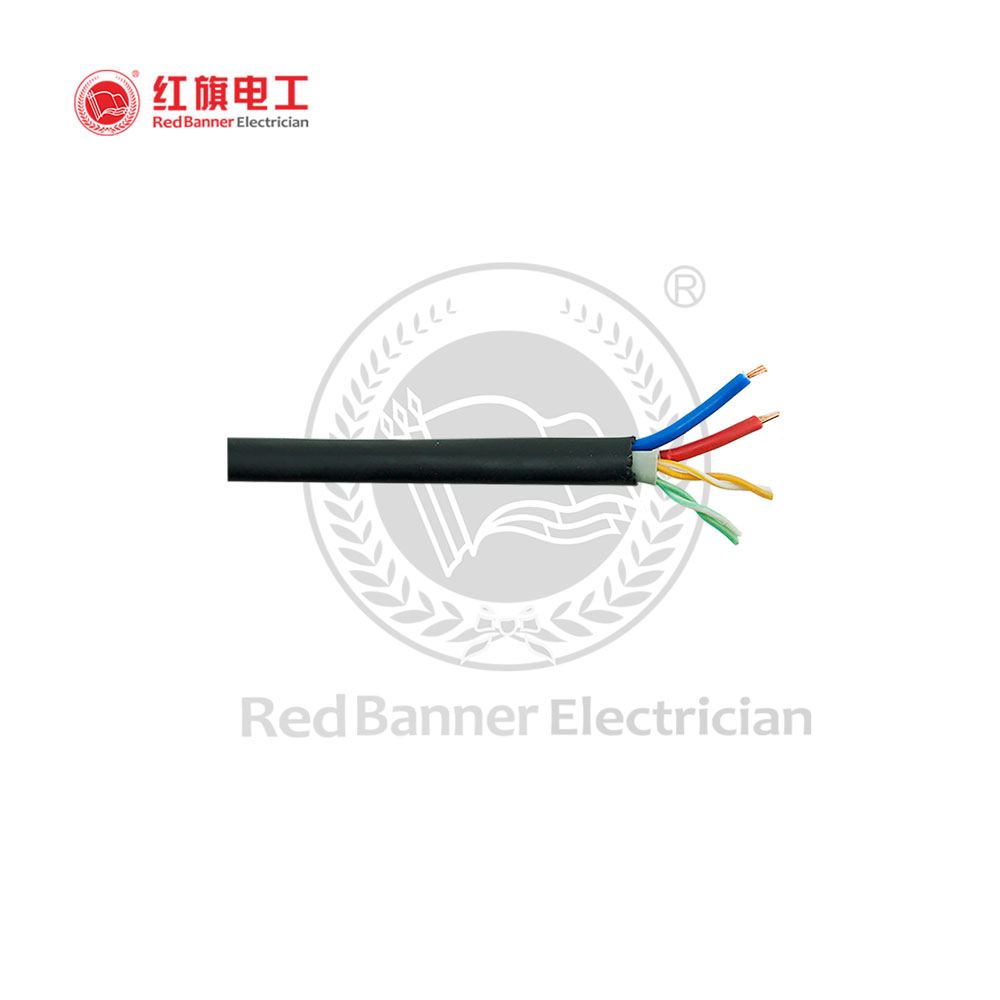 2P Network+Power Composite Cable,Network Cable,Power Cable,Red Banner Electrician